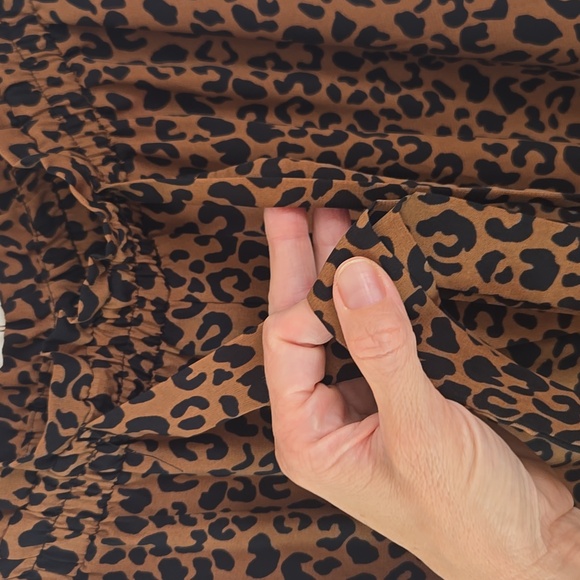 Cheetah Print Wide Leg Palazzo Pants Tie Waist Pockets Size Small - Picture 8 of 13